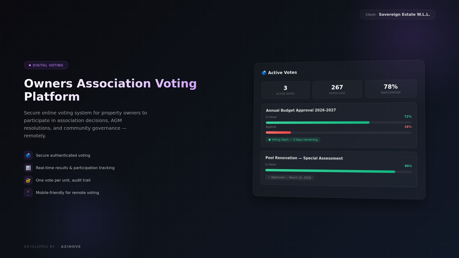 Sovereign Estate - Owners Voting Platform